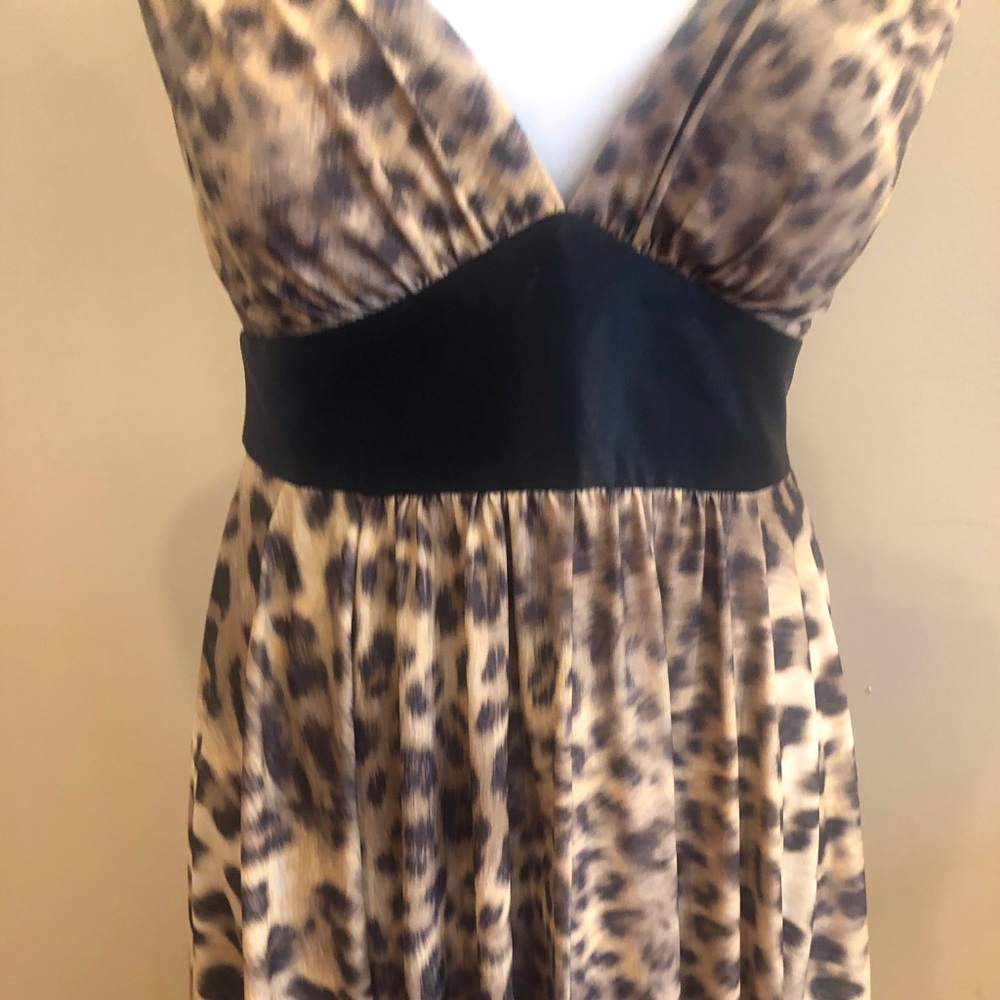 Cache Leopard Print Spaghetti Strap Cocktail Dres… - image 2
